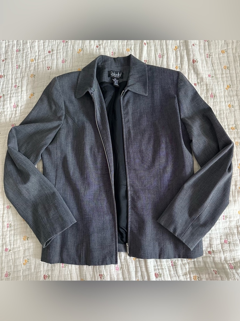 Rafaella Gray Zip-Up Blazer - 10P